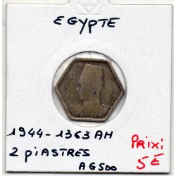 Egypte 2 piastres 1363 AH - 1944 TB, KM 369 pièce de monnaie