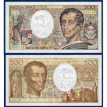 200 Francs Montesquieu Sup 1992 Billet de la banque de France