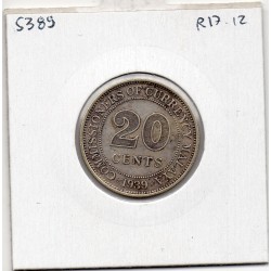 Malaya 20 cents 1939 Sup, KM 5 pièce de monnaie