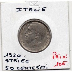 Italie 50 centesimi 1920 striée TTB,  KM 61.2 pièce de monnaie