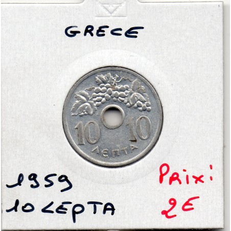 Grece 10 Lepta 1959 Spl, KM 78 pièce de monnaie