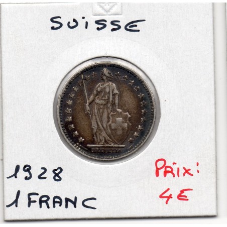 Suisse 1 franc 1928 TTB, KM 24 pièce de monnaie