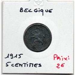 Belgique 5 centimes 1915 TTB, KM 80 pièce de monnaie