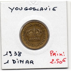 Yougoslavie 1 dinar 1938 TTB, KM 19 pièces de monnaie