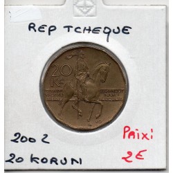 République Tchèque 20 Korun 2002 Spl, KM 5 pièce de monnaie