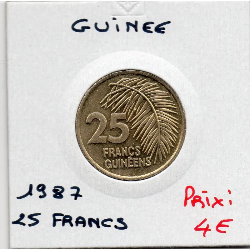 Guinée 25 francs guinéens 1987 Spl, KM 60 pièce de monnaie