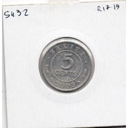 Belize 5 cents 2003 Sup, KM 34a pièce de monnaie