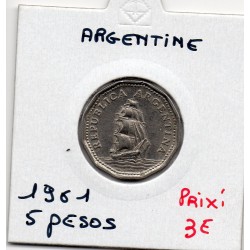 Argentine 5 pesos 1961 Spl, KM 59 pièce de monnaie