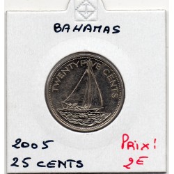 Bahamas 25 cents 2005 FDC, KM 63.2 pièce de monnaie