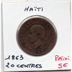 Haiti 20 centimes 1863 TB-, KM 41 pièce de monnaie