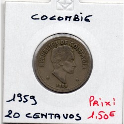 Colombie 20 centavos 1959 TTB, KM 215 pièce de monnaie