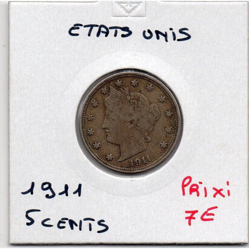 Etats Unis 5 cents 1911 TB, KM 112 pièce de monnaie