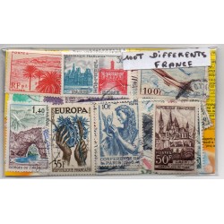 100 timbres français oblitérés variée petits et grand timbres