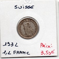 Suisse 1/2 franc 1932 TB, KM 23 pièce de monnaie