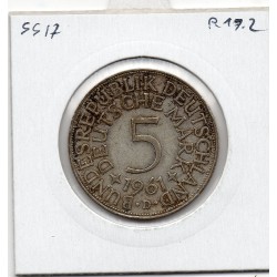 Allemagne RFA 5 deutche mark 1961 D, Sup KM 112 pièce de monnaie