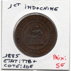 Indochine 1 cent 1885 TTB+, Lec 37 pièce de monnaie