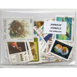 100 timbres Animaux du Monde