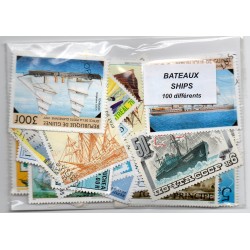 100 timbres Bateaux du  Monde