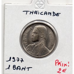 Thailande 1 Baht 1977 Spl, KM Y114 pièce de monnaie