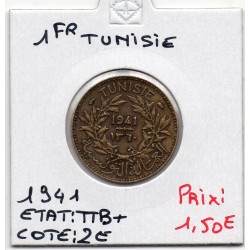 Tunisie, 1 franc 1941 - 1360 AH TTB, Lec 241 pièce de monnaie