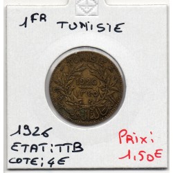 Tunisie, 1 franc 1926 - 1345 AH TTB, Lec 239 pièce de monnaie