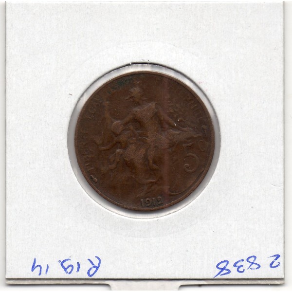 5 centimes Dupuis 1912 TTB, France pièce de monnaie