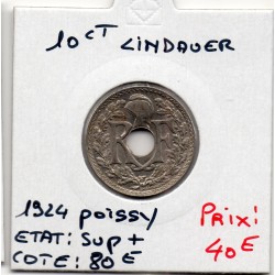 10 centimes Lindauer 1924 Poissy Sup+, France pièce de monnaie