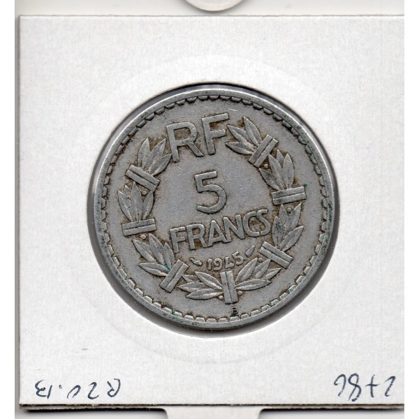 5 francs Lavrillier 1945 B Beaumont TTB+, France pièce de monnaie