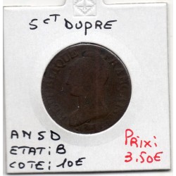 5 centimes Dupré An 5 D Lyon B, France pièce de monnaie