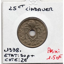 25 centimes Lindauer .1938. Sup+, France pièce de monnaie