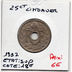 25 centimes Lindauer 1937 Sup, France pièce de monnaie