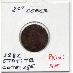 2 centimes Cérès 1882 TB, France pièce de monnaie