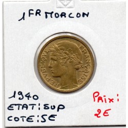 1 franc Morlon 1940 Sup, France pièce de monnaie