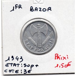 1 franc Francisque Bazor 1943 Légère Sup+, France pièce de monnaie