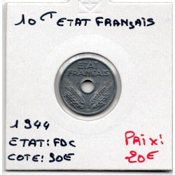 10 centimes état Français 1944 FDC, France pièce de monnaie