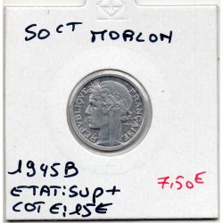 50 centimes Morlon 1945 B Beaumont Sup+, France pièce de monnaie