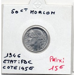 50 centimes Morlon 1946 FDC, France pièce de monnaie