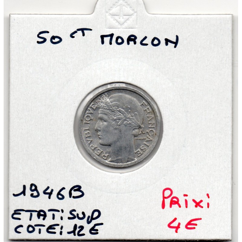 50 centimes Morlon 1946 B Beaumont Sup, France pièce de monnaie