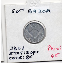 50 centimes Francisque Bazor 1942 Lourde Sup, France pièce de monnaie