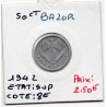 50 centimes Francisque Bazor 1942 Lourde Sup, France pièce de monnaie