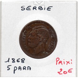 Serbie 5 para 1868 TTB, KM 2 Michael III Obrenovich pièce de monnaie