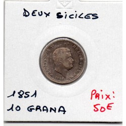 Italie Deux Siciles 10 Grana 1851 TTB, KM 364 pièce de monnaie