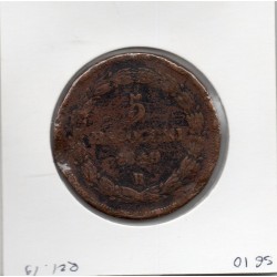 Vatican Pius Pie IX 5 Baiocchi 1849 B Bologne TB, KM 1346 pièce de monnaie