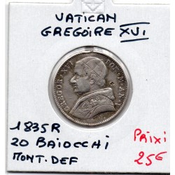 Vatican Gregoire XVI 2 Baiocchi 1835 TTB+ monture, KM 1322 pièce de monnaie
