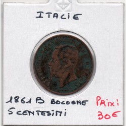 Italie 5 centesimi 1861 B Bologne TB,  KM 3 pièce de monnaie