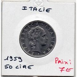Italie 50 Lire 1959 FDC,  KM 95.1 pièce de monnaie