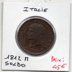 Italie Napoléon 1 soldo 1812 M Milan Sup-, KM C3 pièce de monnaie