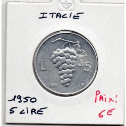 Italie 5 Lire 1950 Spl, KM 89 pièce de monnaie