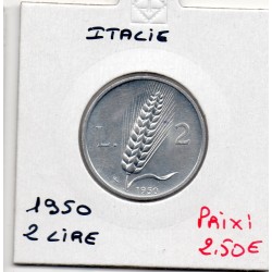 Italie 2 Lire 1950 Spl, KM 88 pièce de monnaie