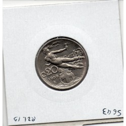 Italie 20 centesimi 1909 R Spl,  KM 44 pièce de monnaie